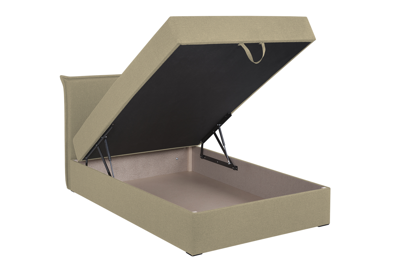 Boxspringbett - beige - H3 - mit Bettkasten - 120x200 cm