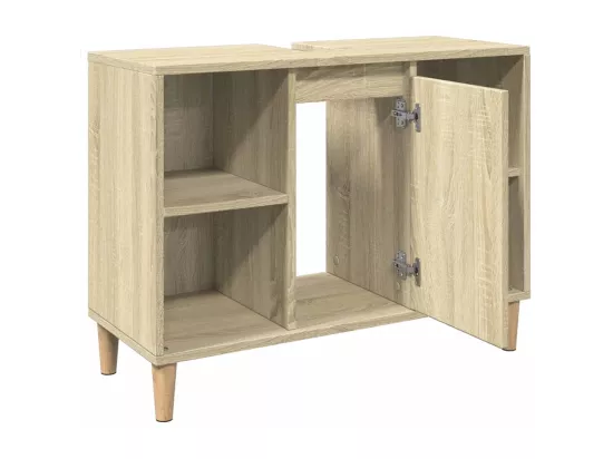 Armoire salle de bain chêne sonoma 80x33x60cm bois d'ingénierie