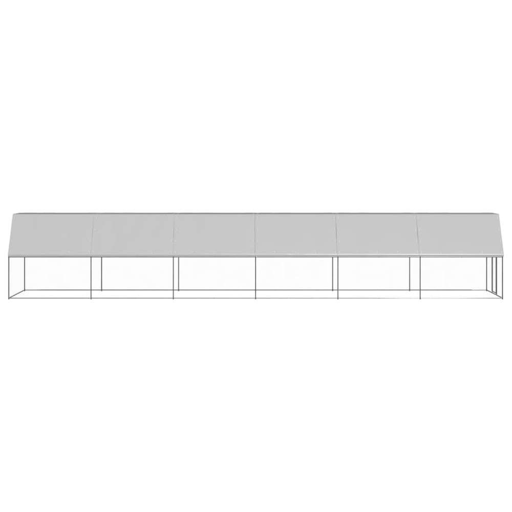 Poulailler d'extérieur 2x12x2 m acier galvanisé