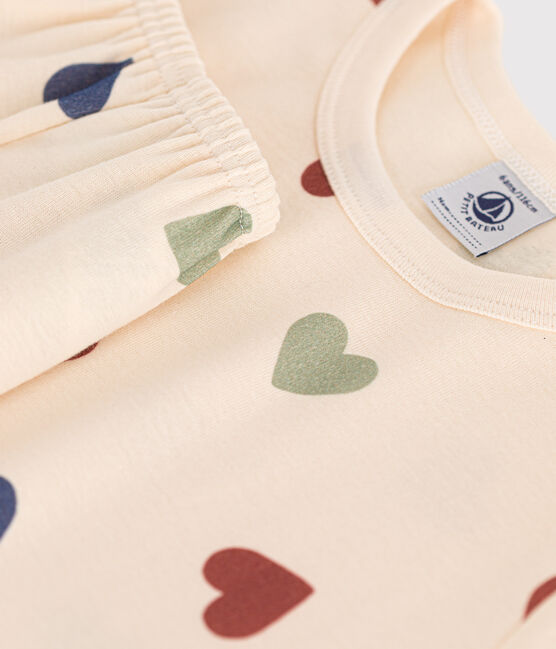 Pyjama short imprimé cœur en coton enfant