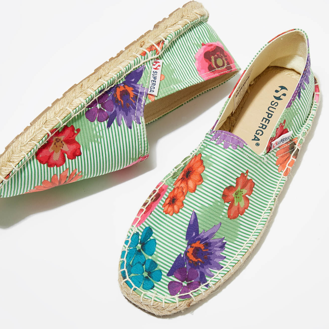 Superga Espadrilles fleuries vertes