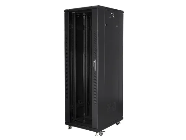 Lanberg FF01 series - Rack kabinet - med 4 køleblæsere - fritstående, gulvstående - sort, RAL 9004 - 37U - 19