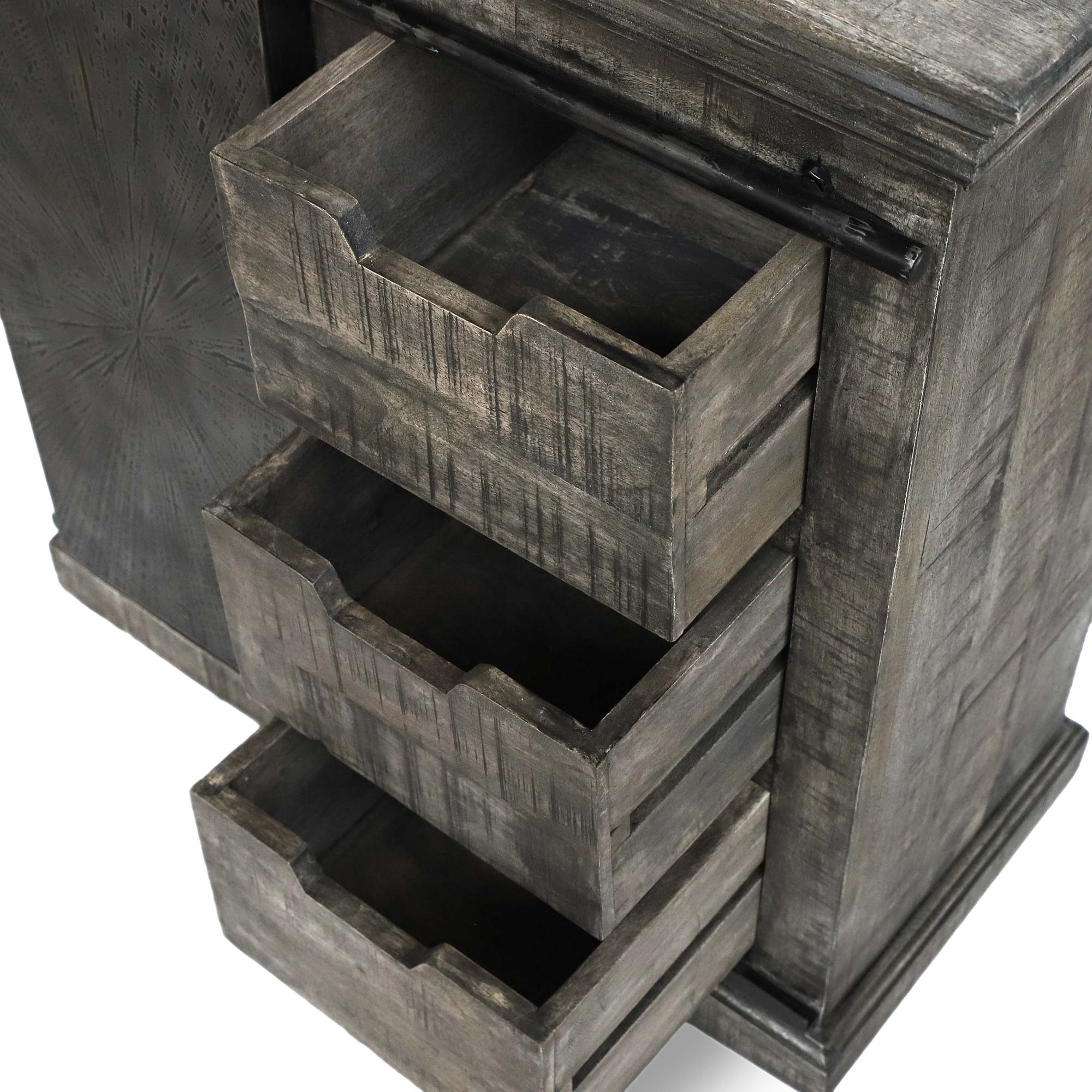 Sideboard 'Puri', anthrazit, H 90 cm, B 85 cm, L 40 cm von fischer's lagerhaus