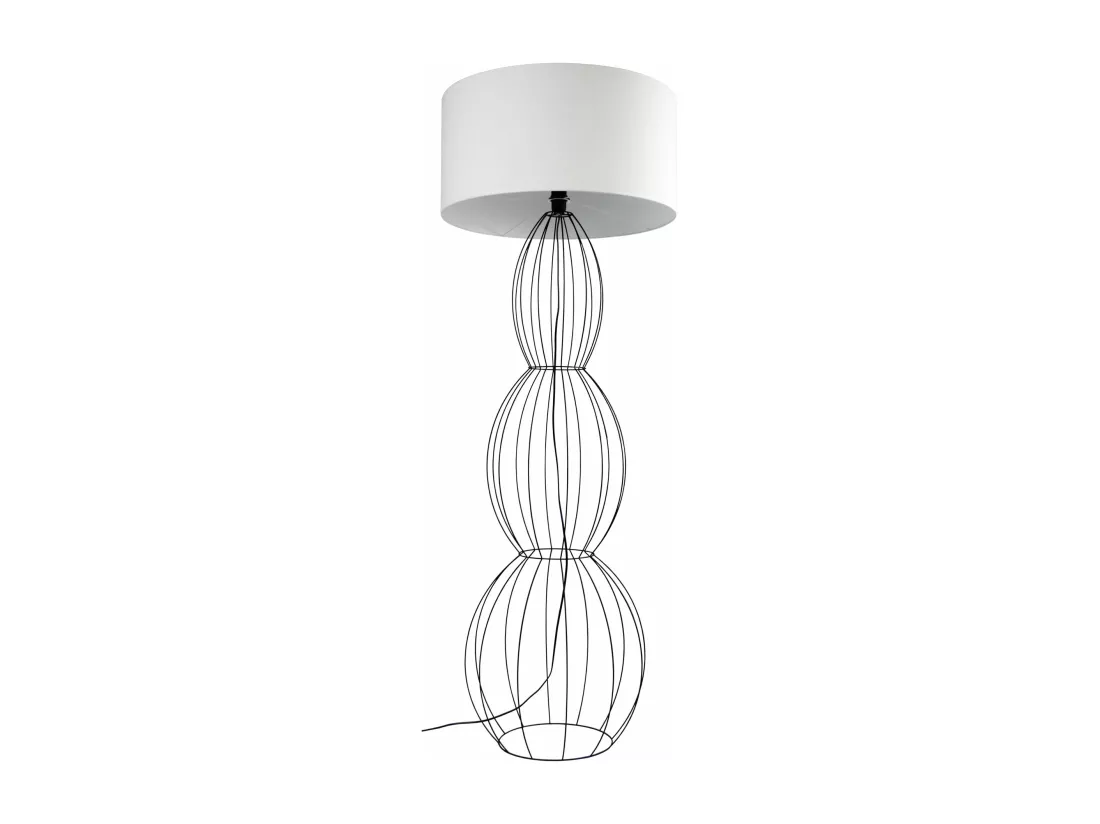 Lampadaire colonne métal noir 155 cm.