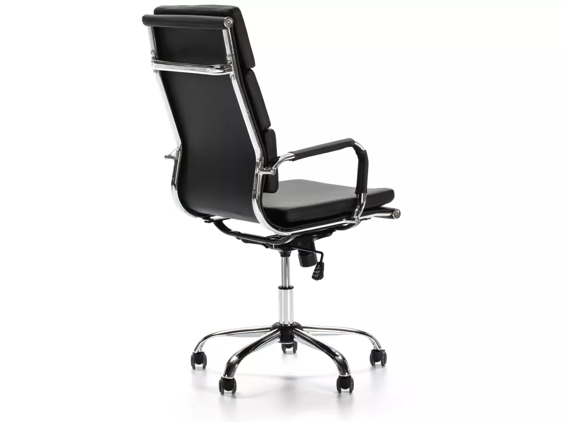 Fauteuil de Bureau Morgan inclinable Noir, Cuir synthétique