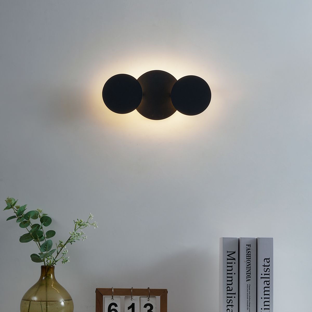 Moderne wandlamp zwart incl. LED 3-staps dimbaar 3-lichts- Sunrise