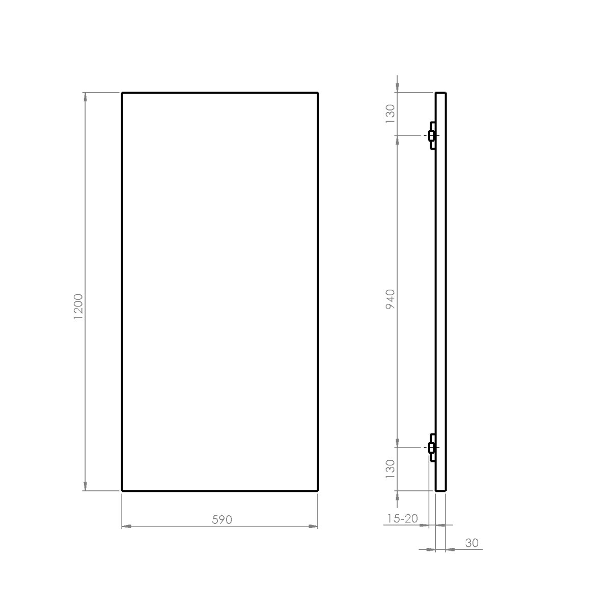 Sapho Enis badkamer radiator verwarmingspaneel 600W 120x59cm mat zwart