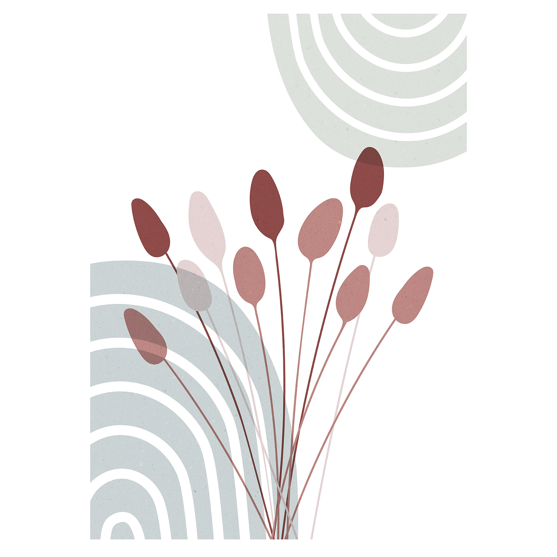 Wandbild BOHEMIAN CATTAIL - pastell - 50x70 cm