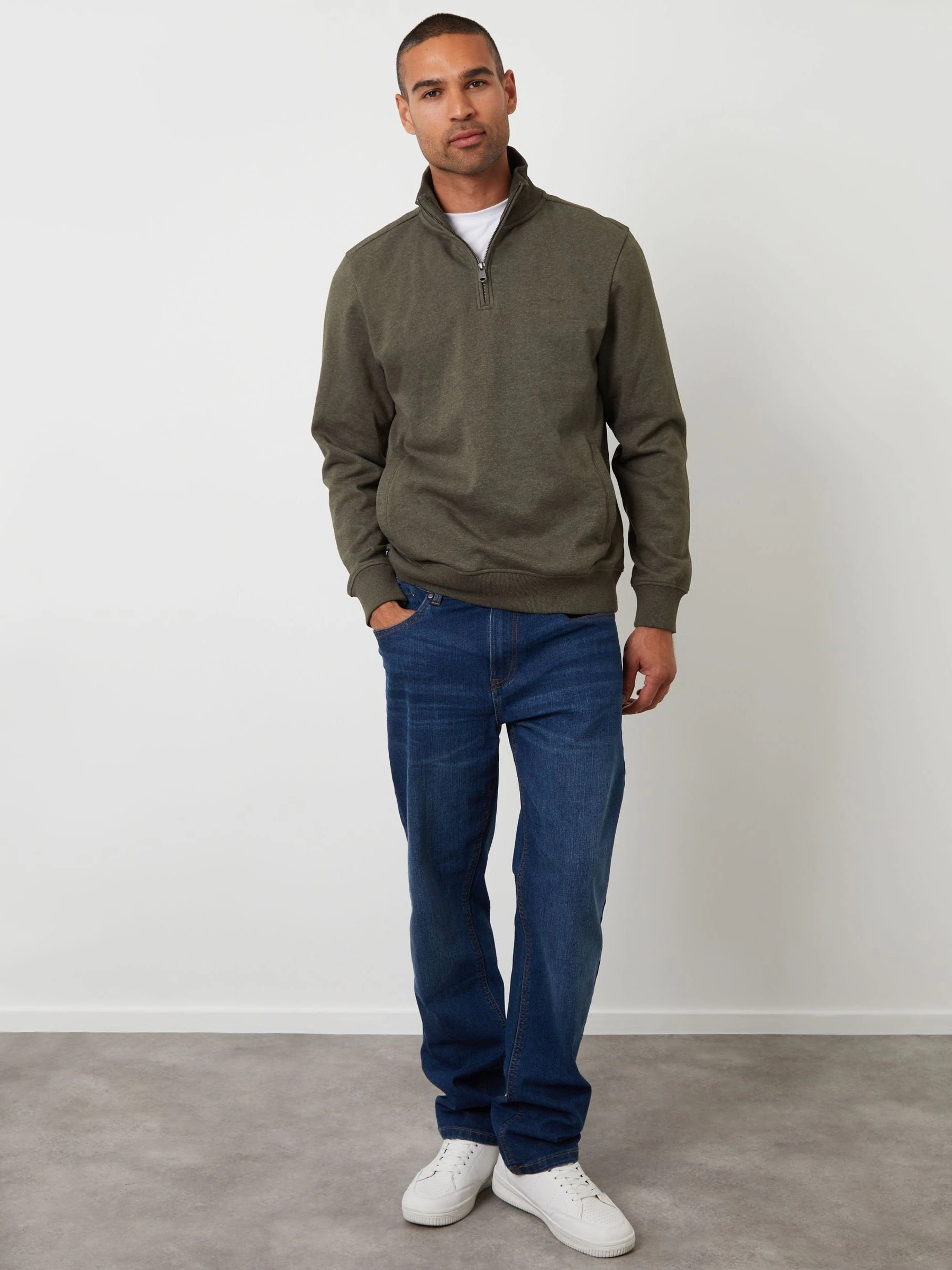 Threadbare Quarter Zip Sweatshirt