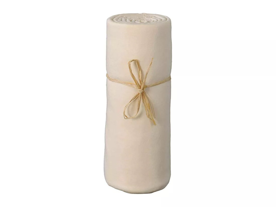 Drap housse bébé jersey bio écru 60x120