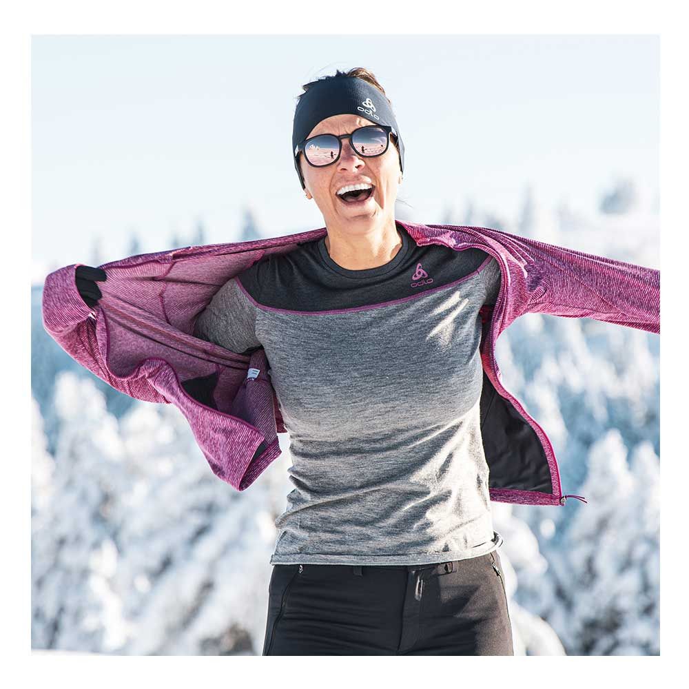 Odlo REVELSTOKE PW 150 - Sous-couche Femme odlo graphite grey melange - festival fuchsia