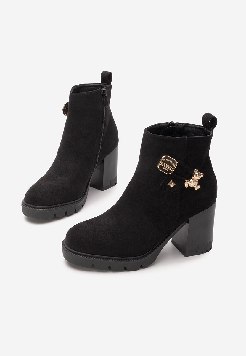 Bottines à gros talon noires Tasika