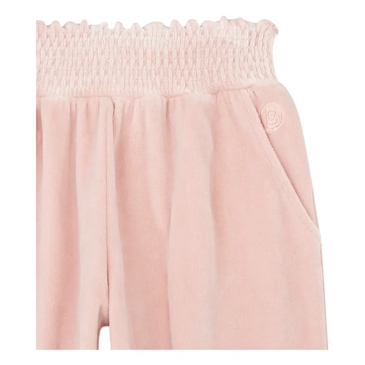 SMALLABLE BASICS Pantalon Carrotte Fille Elastiqué à la Taille en Velours | Rose poudré