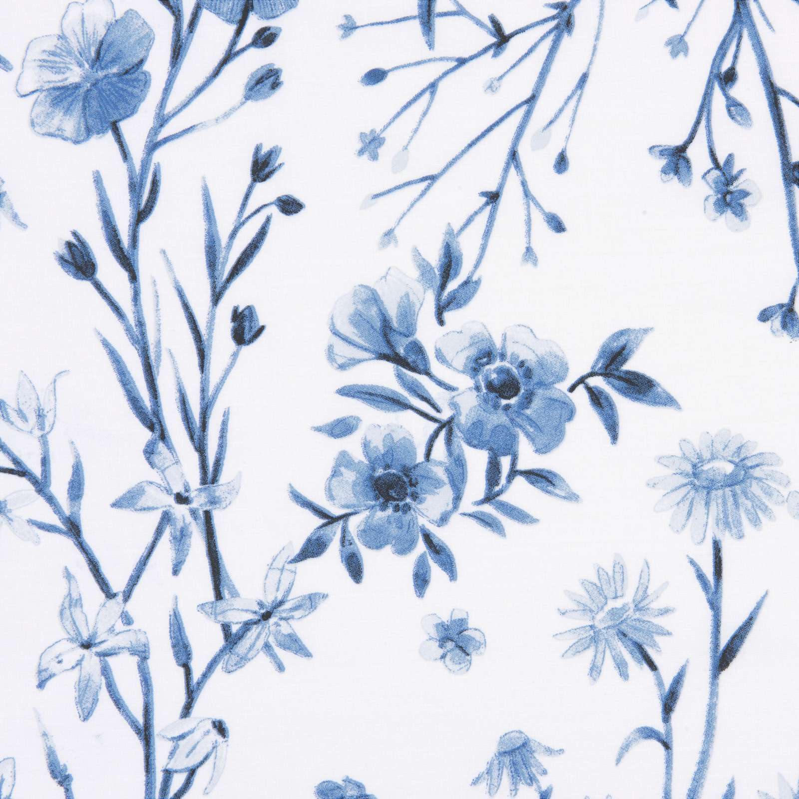 Bettwäsche mit Wiesengräser blau weiss 160x210 65x100 Bettanzug Nord