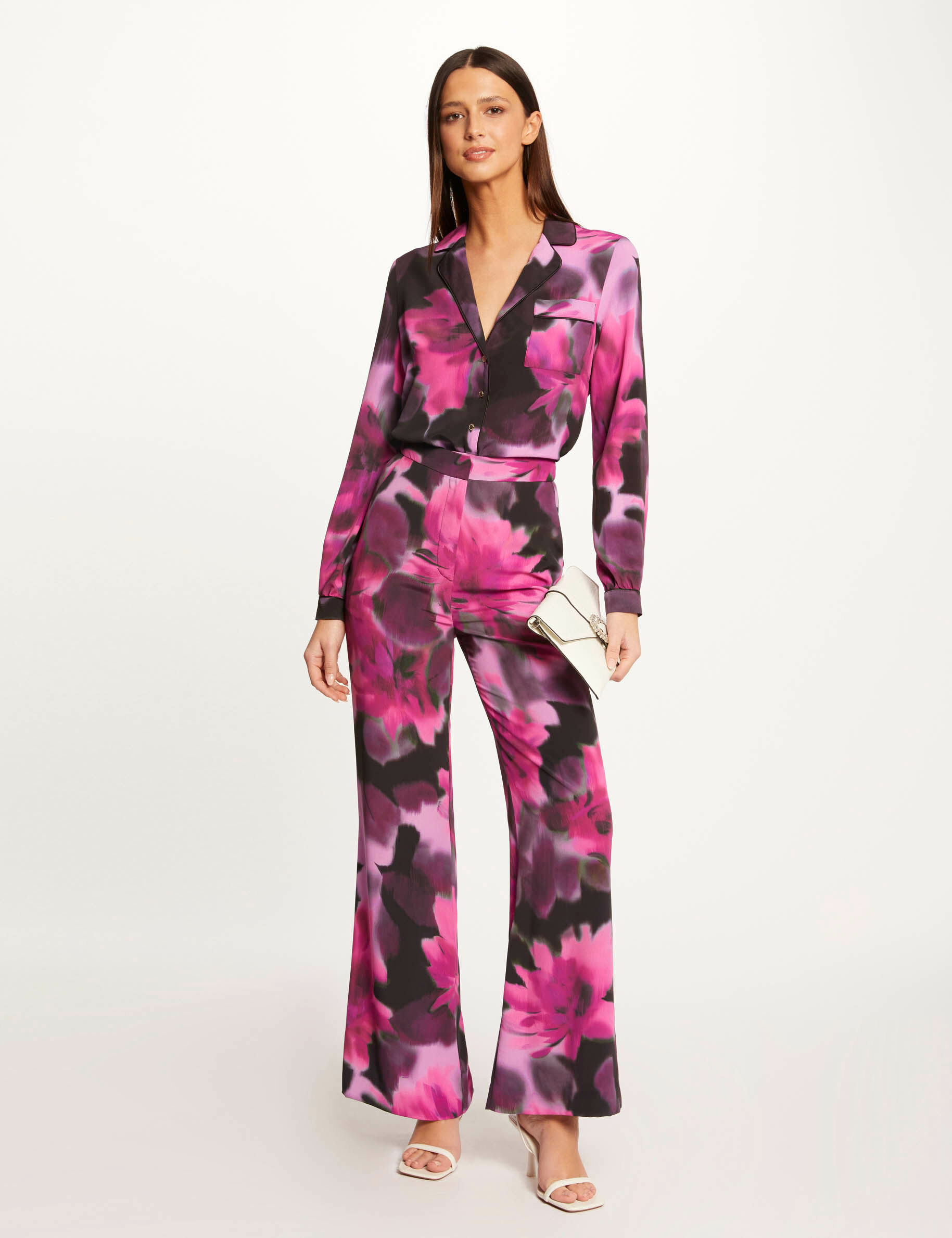 Chemise manches longues imprimé abstrait multico femme - multico