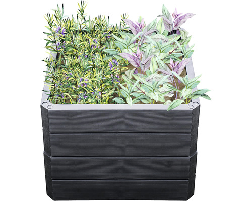 Klassieke verhoogde tuinbak GARANTIA ERGO Quadro S 50 incl. Flora waterbesparend systeem 60 x 60 x 50 cm hout