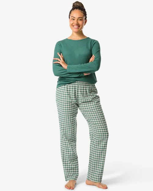 pyjama femme à carreaux vert foncé