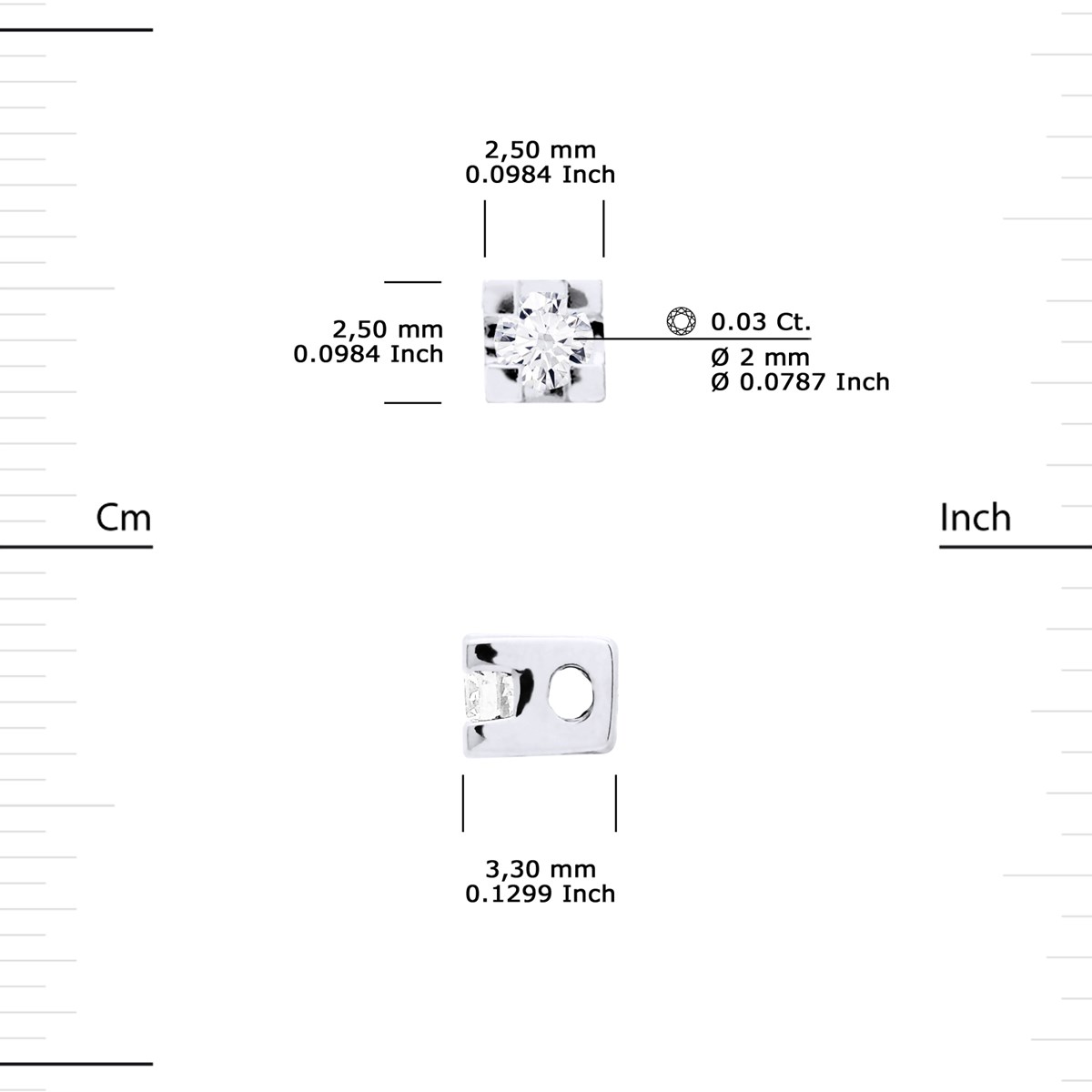 Collier Solitaire Diamant 0,030 Cts Nylon Noir Argent 925