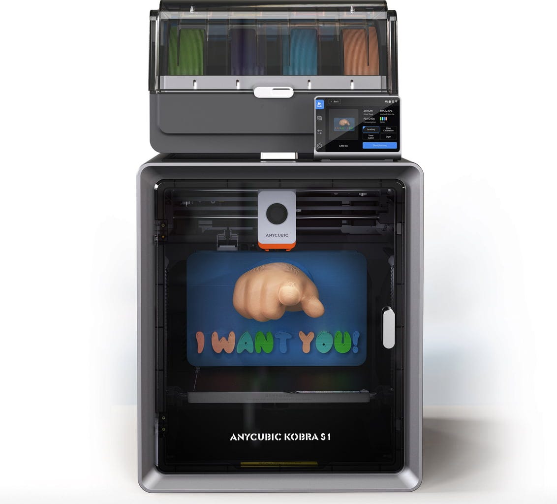 Anycubic  Kobra S1 Combo    2-in-1 Drucker & Multi Material System - Multicolor Druck auf Profiniveau