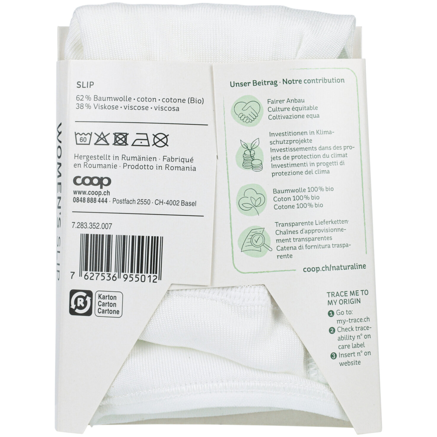Naturaline Textil Damen Slip weiss L