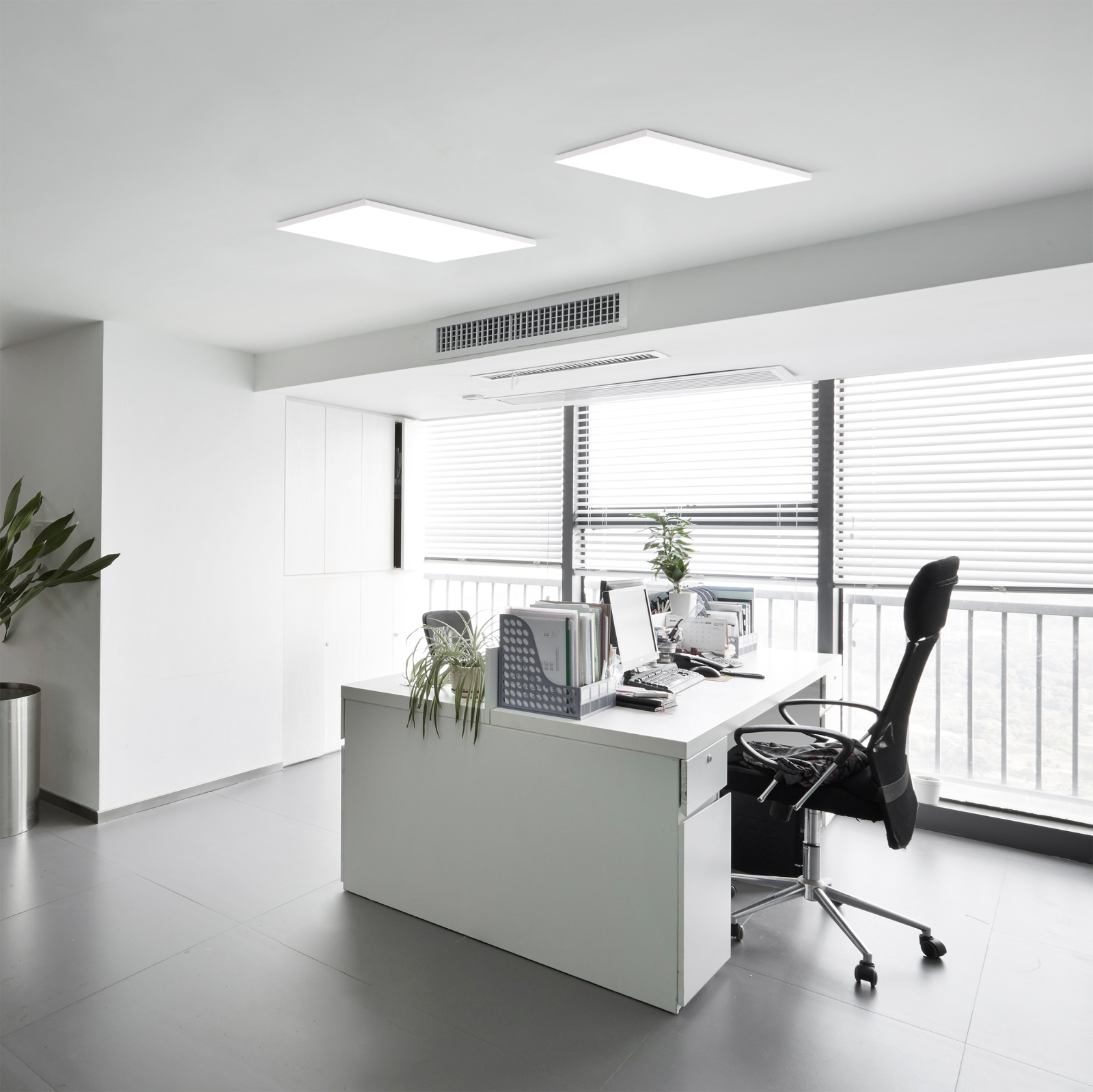 LED-Panel-Deckenleuchte CARENTE - weiß - rahmenlos - 59 cm