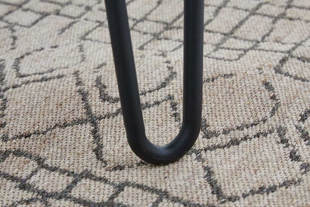 Massivholz Esstisch SCORPION 180cm braun Akazie schwarze Metallbeine Hairpin Legs Retro
