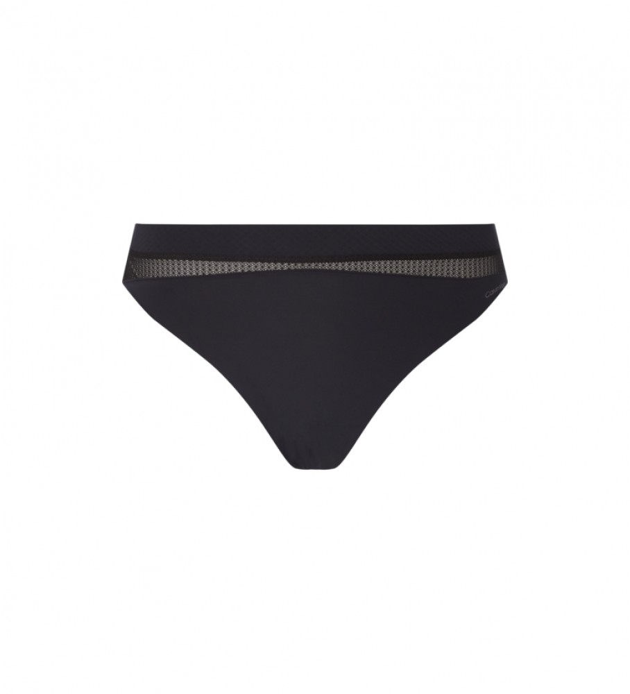 Calcinha fio dental preta Calvin Klein