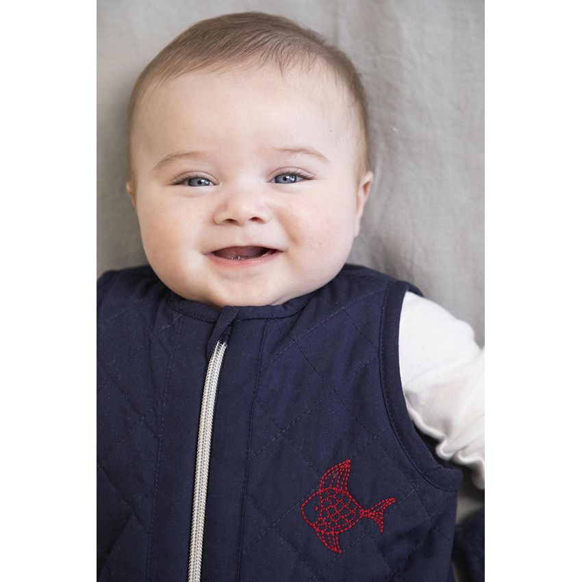 Gigoteuse sans manches matelassée en coton TOG 2,5 - Bleu marine