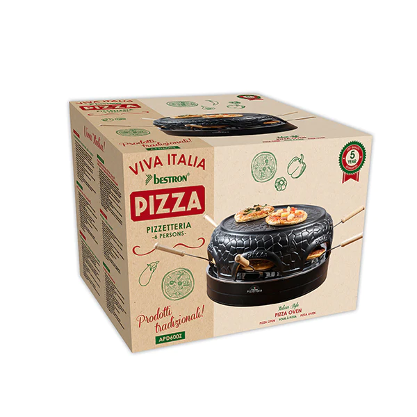 Four à pizza électrique 6 personnes Pizzetteria 860 W noir Bestron
