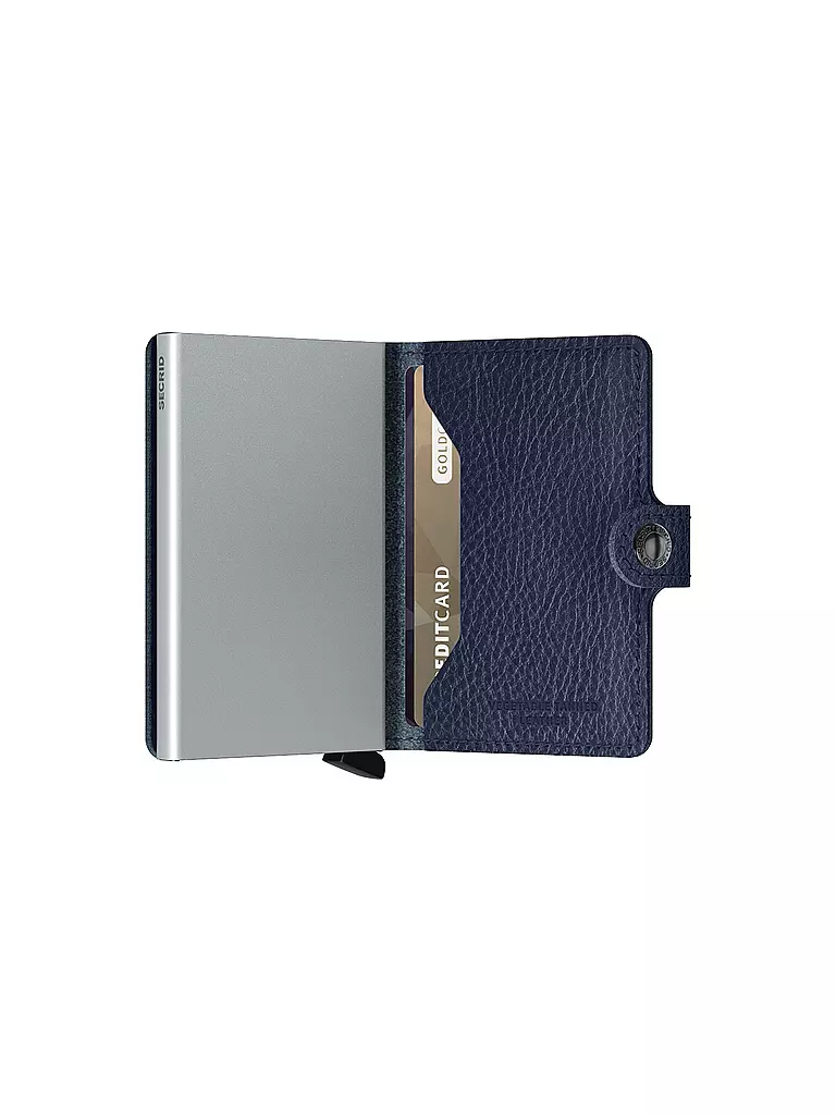 SECRID Geldbörse - Miniwallet Vegetable Tanned Mini Navy/Silver blau