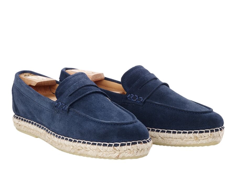 Mocassin homme été en velours Navy - PANAREA