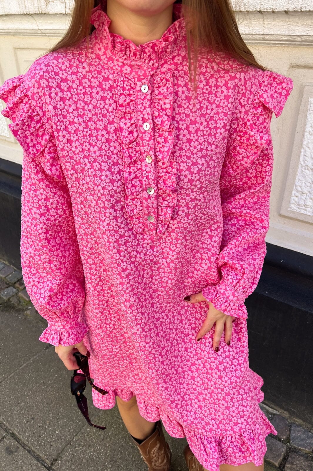 Noella Reno Ruby Ruffle Dress 031 bright pink