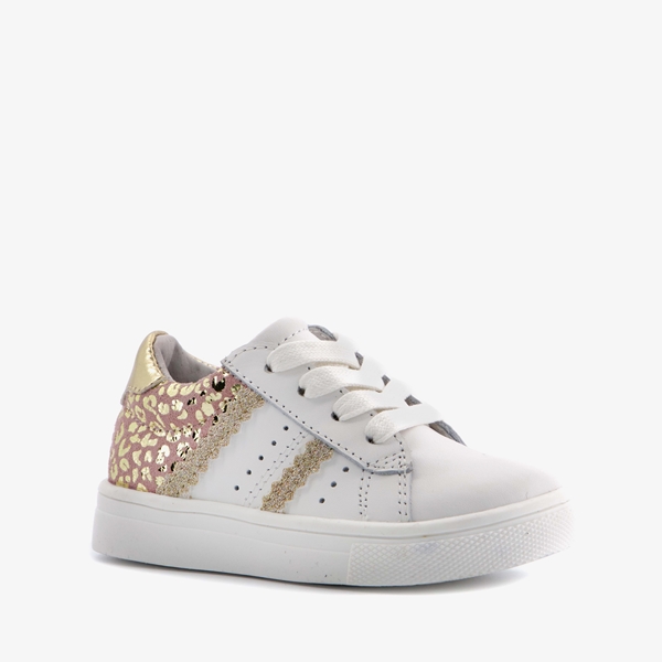 TwoDay leren meisjes sneakers met luipaardprint