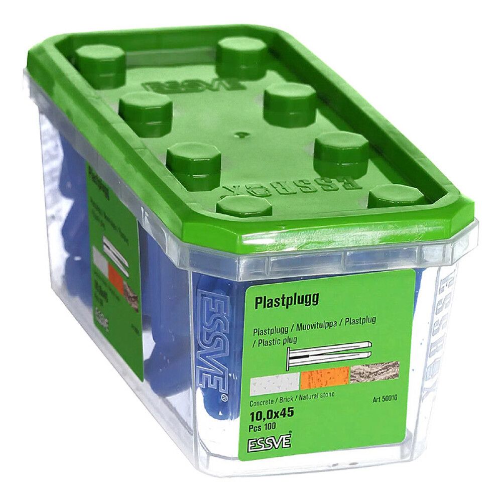 PLASTPLUGG ESSVE 10X45 BLÅ 100