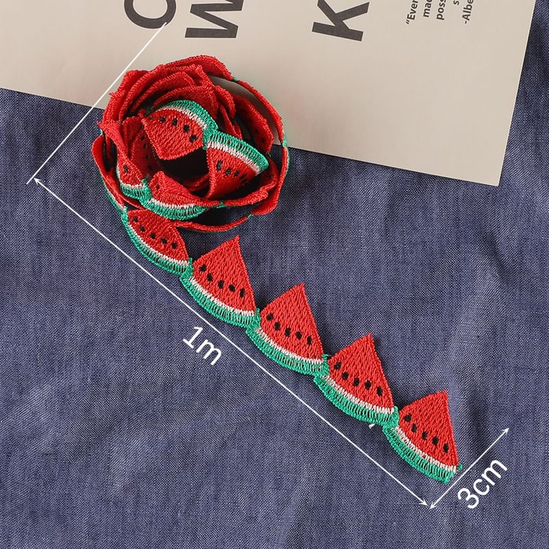 Embroidery Kingdom - Fruit / Bloemen / Hart Geborduurde Applicatie Patch Riem (Diverse Ontwerpen)