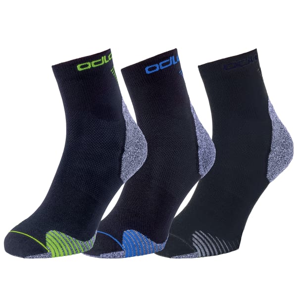 Chaussette running ODLO CERAMICOOL QUARTER 3 PACK BLACK/MULTICOLOR