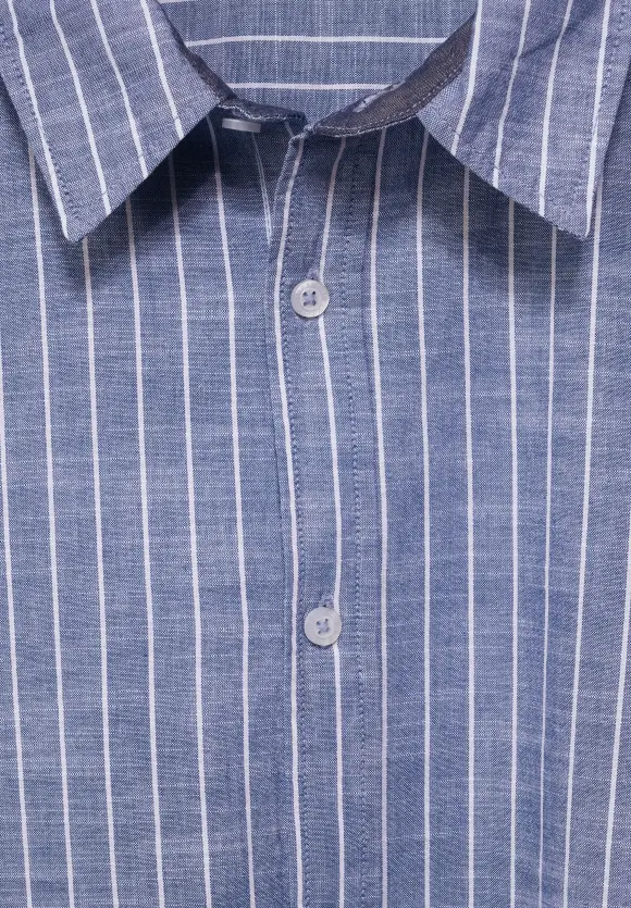Chambray Hemd mit Streifen - chambray blue