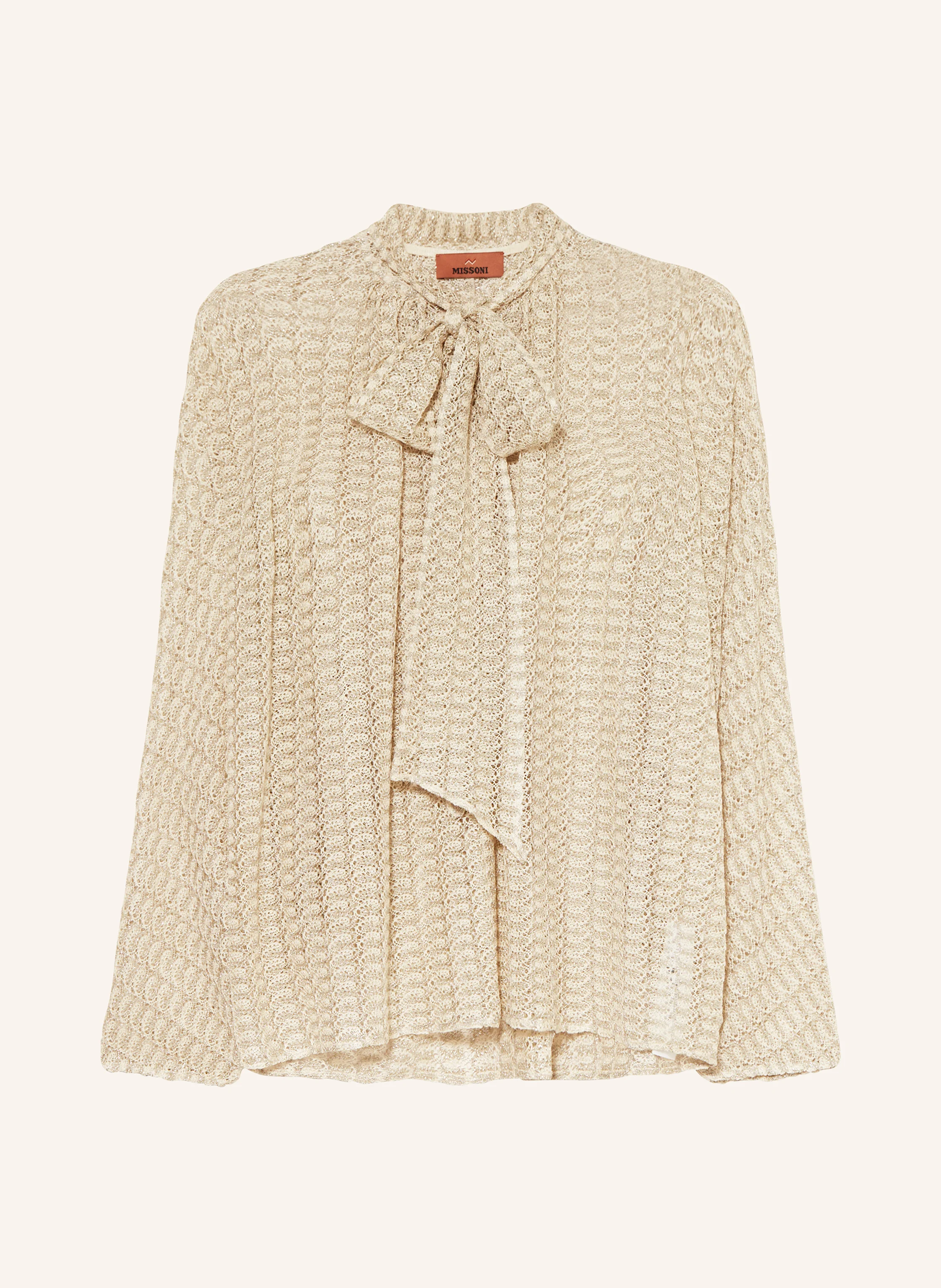 MISSONI Häkelbluse mit Schluppe und Glitzergarn
