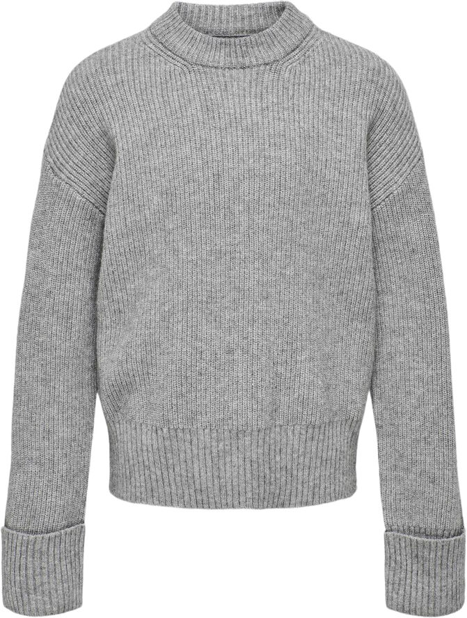 ONLY KOGANNE LS FOLD UP PULLOVER KNT Grå