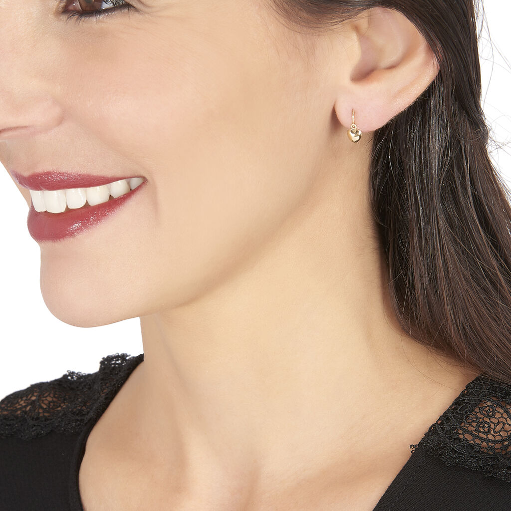 Boucles D'oreilles Pendantes France-marie Coeur Or Jaune