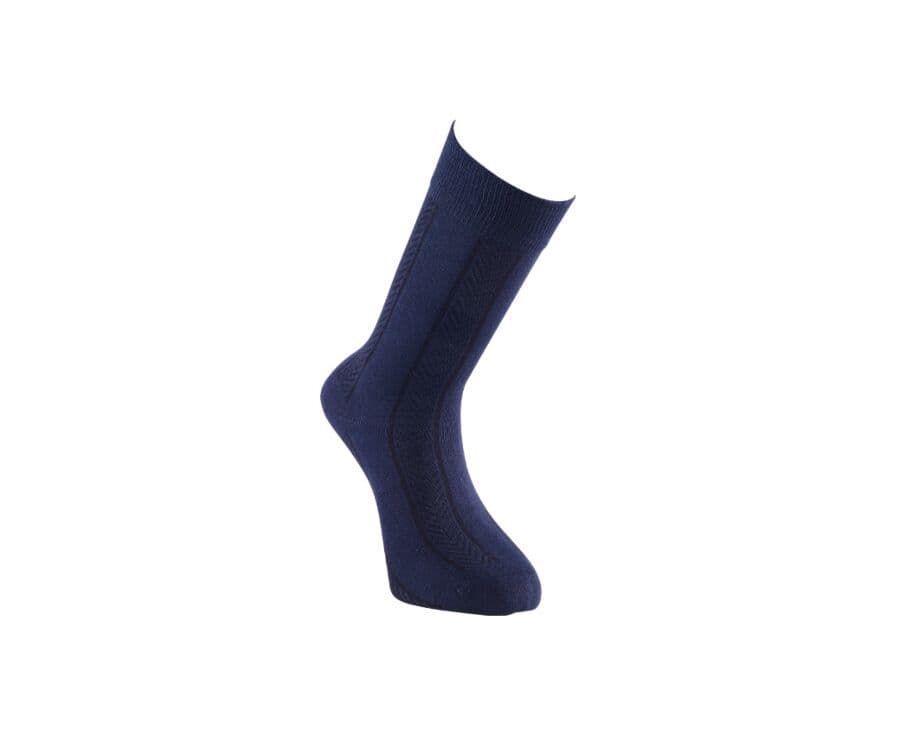 Chaussettes homme épaisses coton rayures chevrons Marine