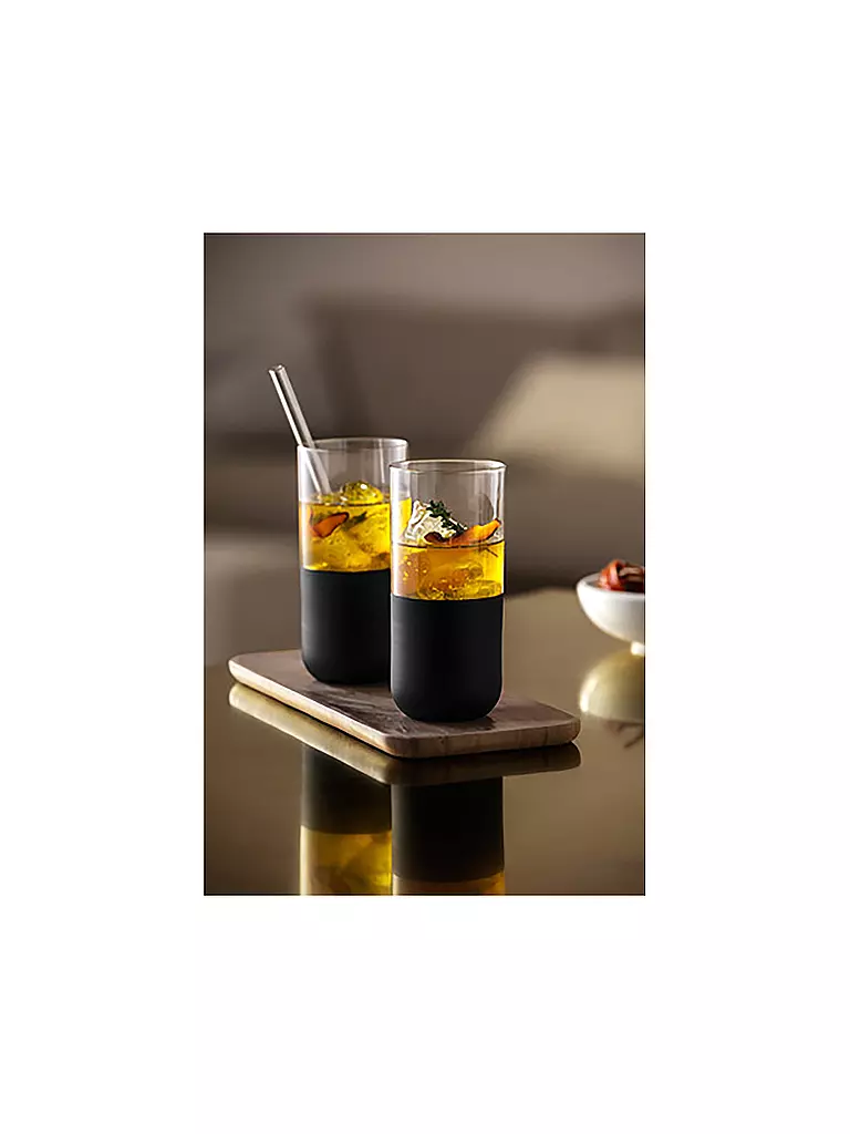 VILLEROY & BOCH Longdrinkglas Set 4er MANUFACTURE ROCK 300ml schwarz