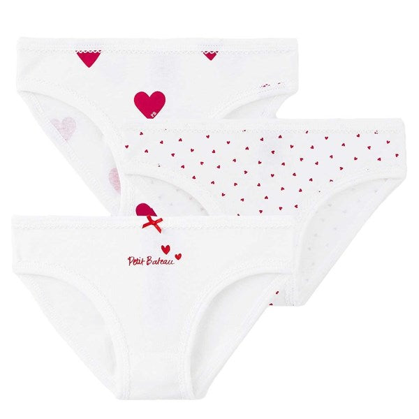 3-pak White/Red Culottes - Petit Bateau