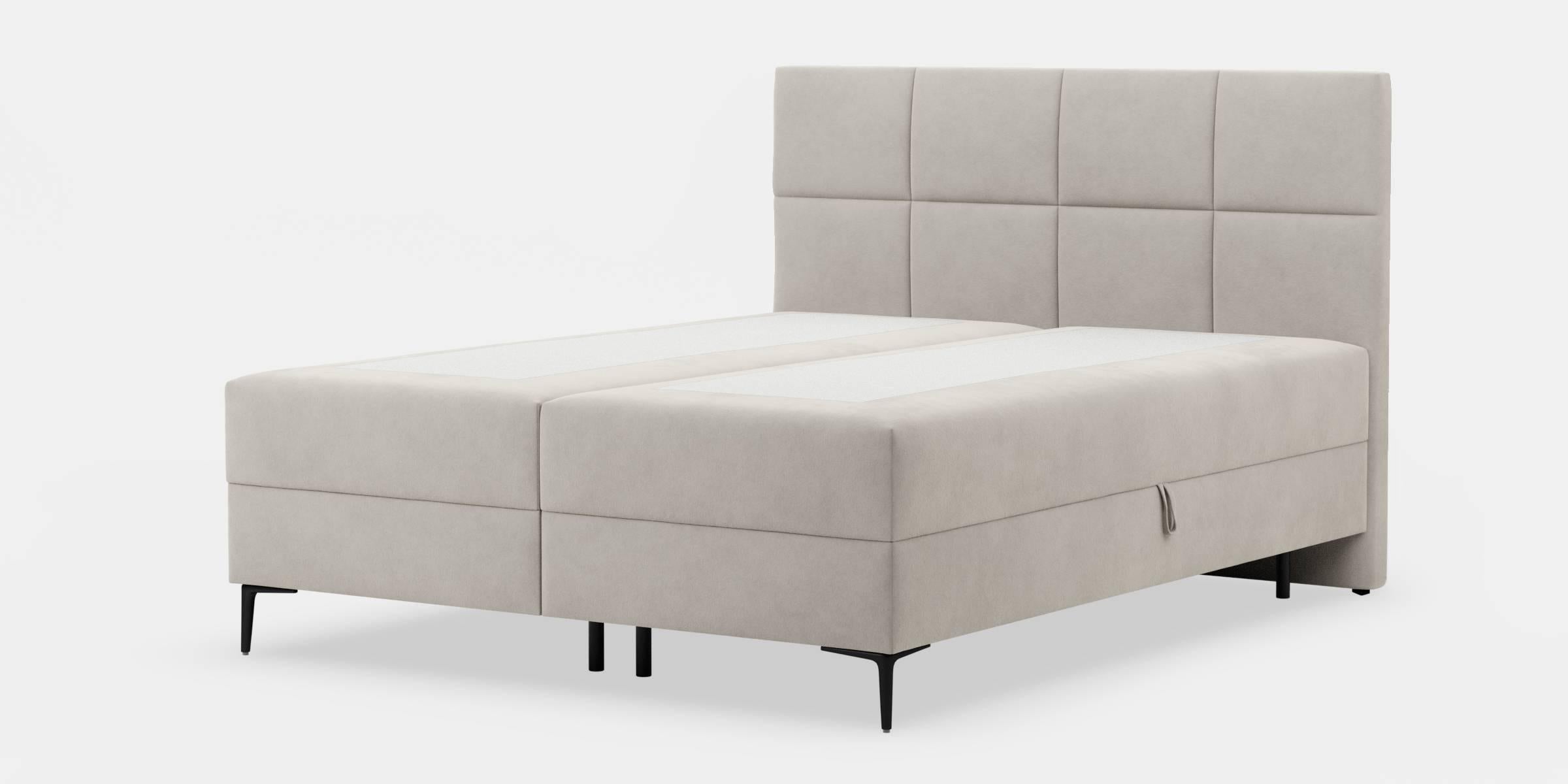 by fonQ Novae Boxspring  met Opbergruimte 160 x 200 cm - Beige / Zwart