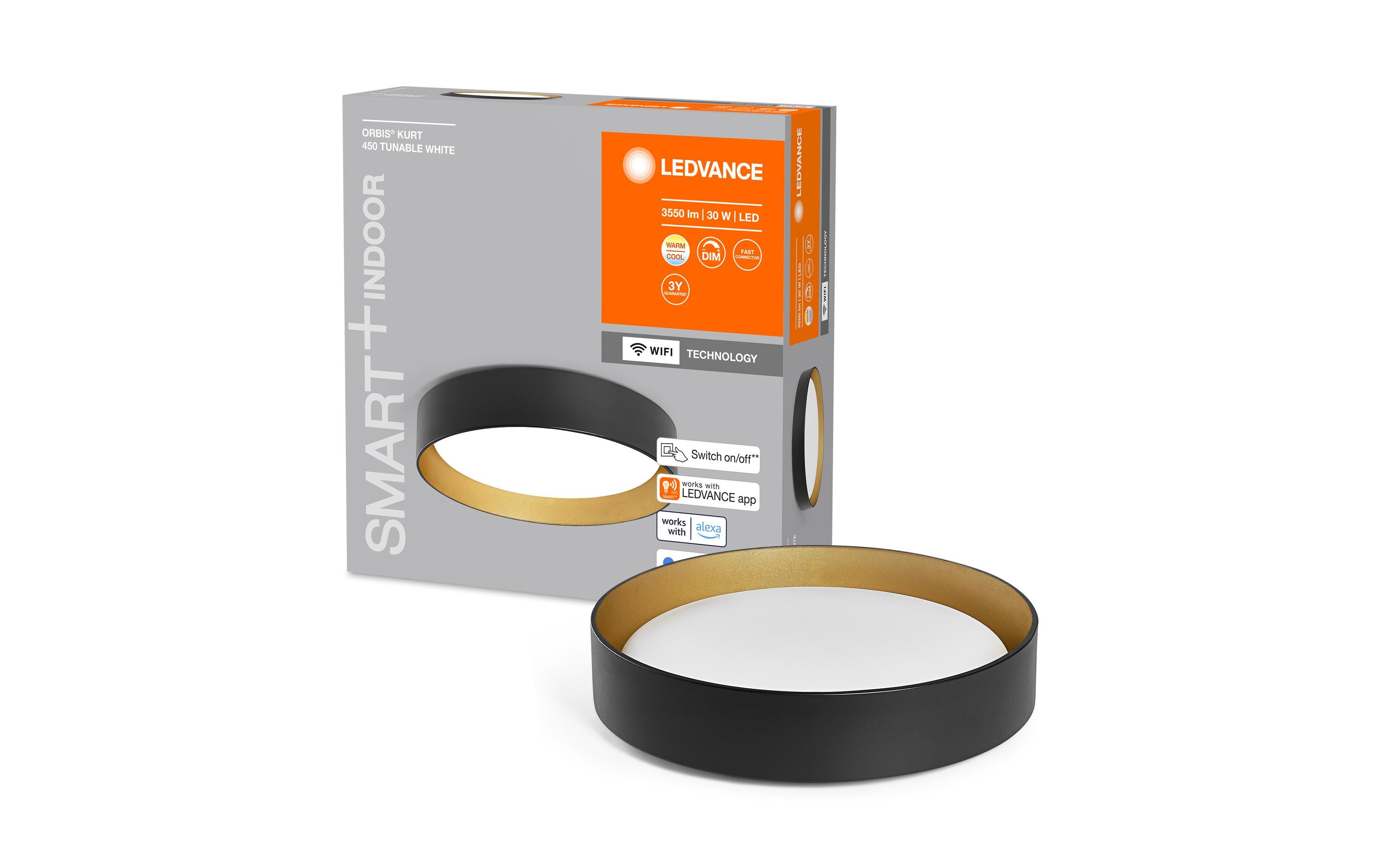 Deckenleuchte Smart+ Orbit Kurt, 30W, 2700-6500K, Schwarz<br>Smarte Deckenleuchte