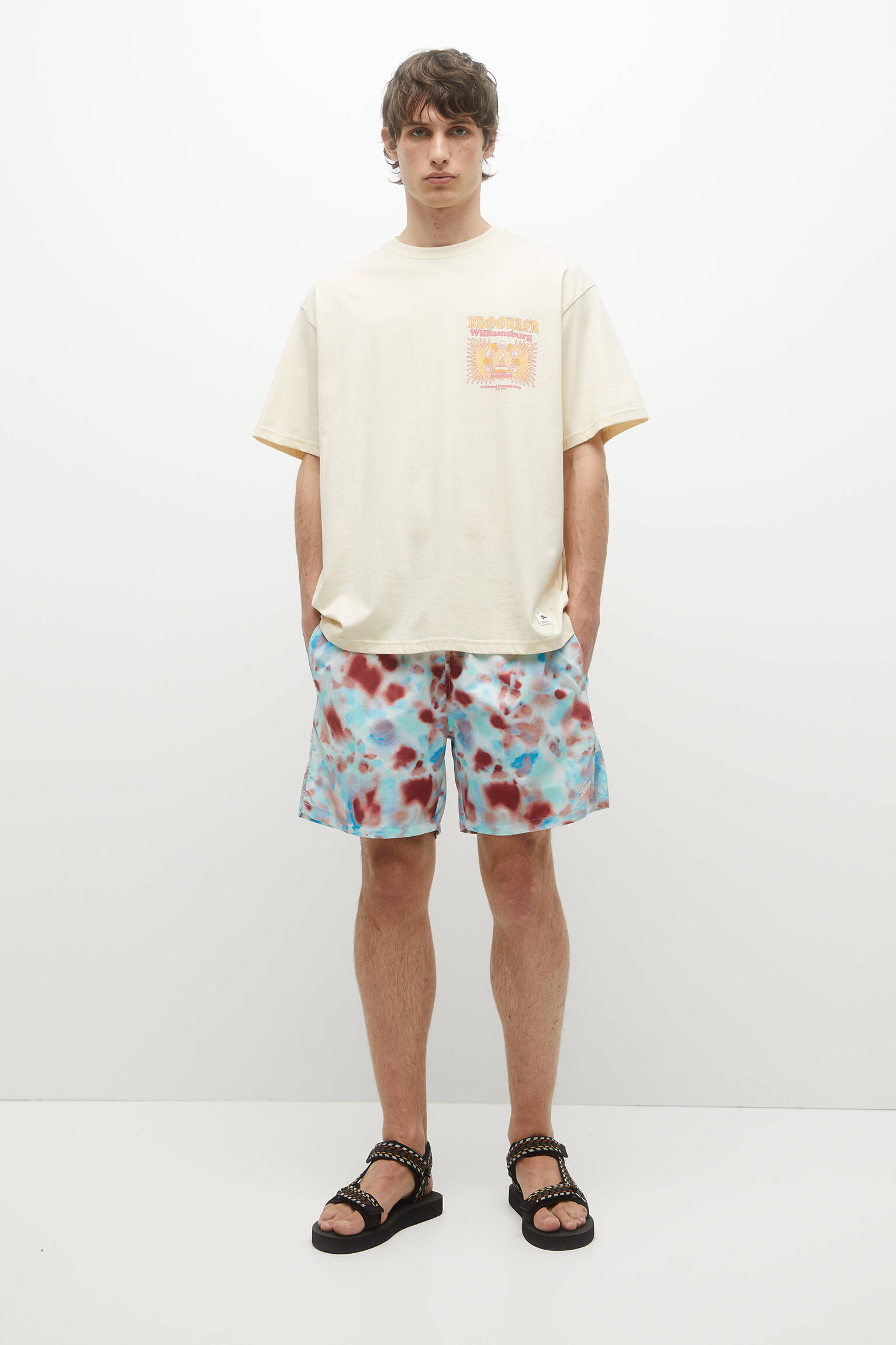 Maiô com estampa tie-dye - branco off-white