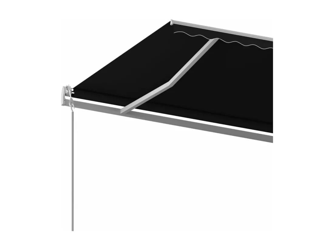 Auvent manuel rétractable avec poteaux 6x3 m Anthracite