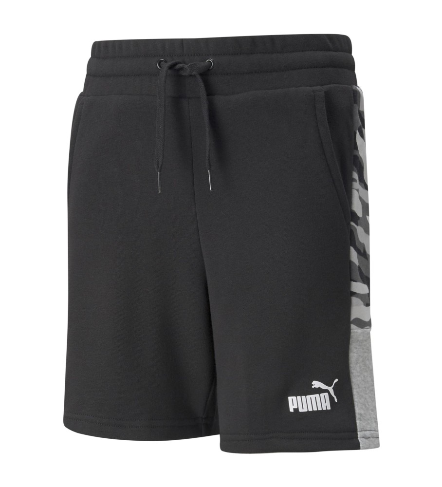 Puma Short Juvenil Camuflado Preto