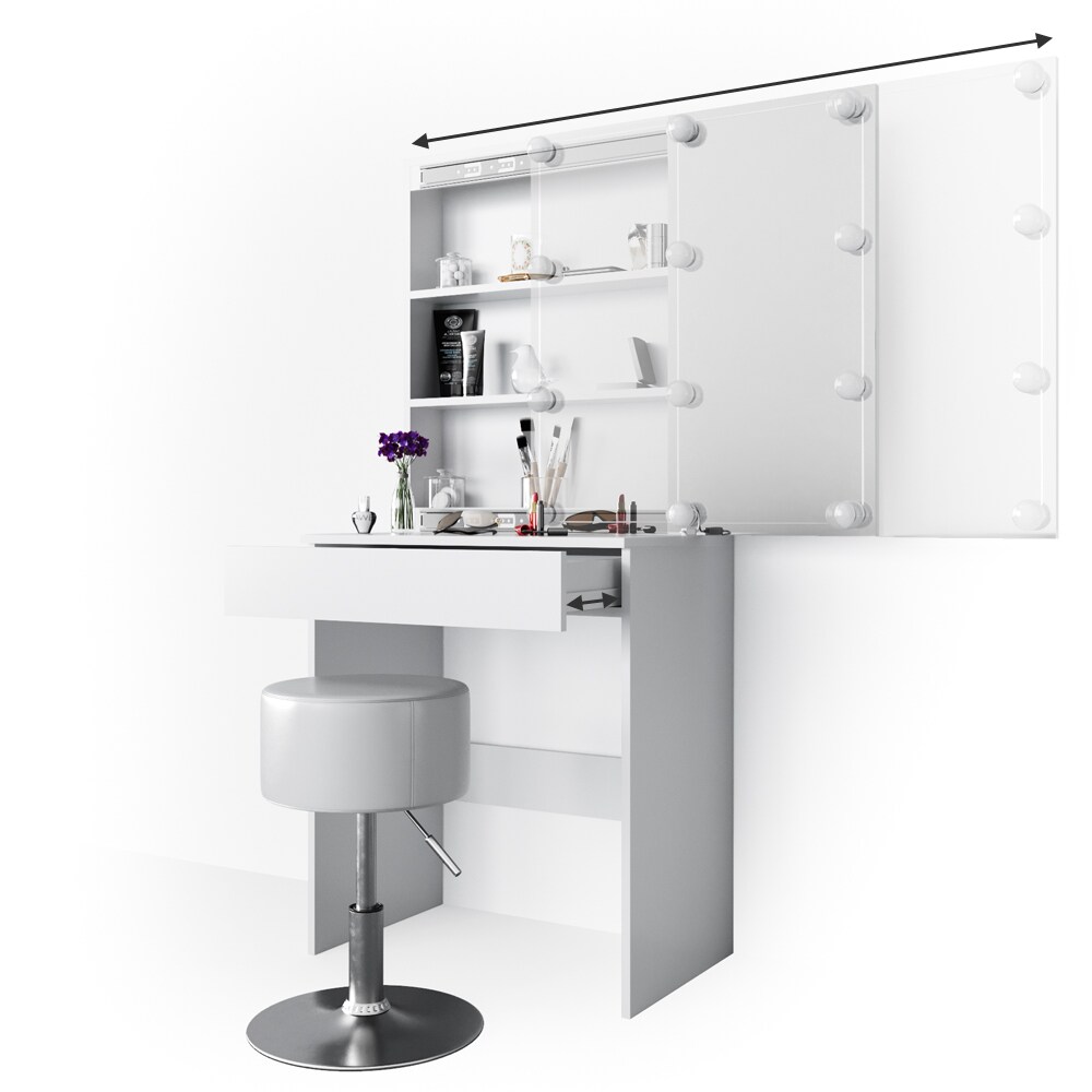 Vicco Schminktisch Melle Weiß 68 x 155 cm Schlafzimmer