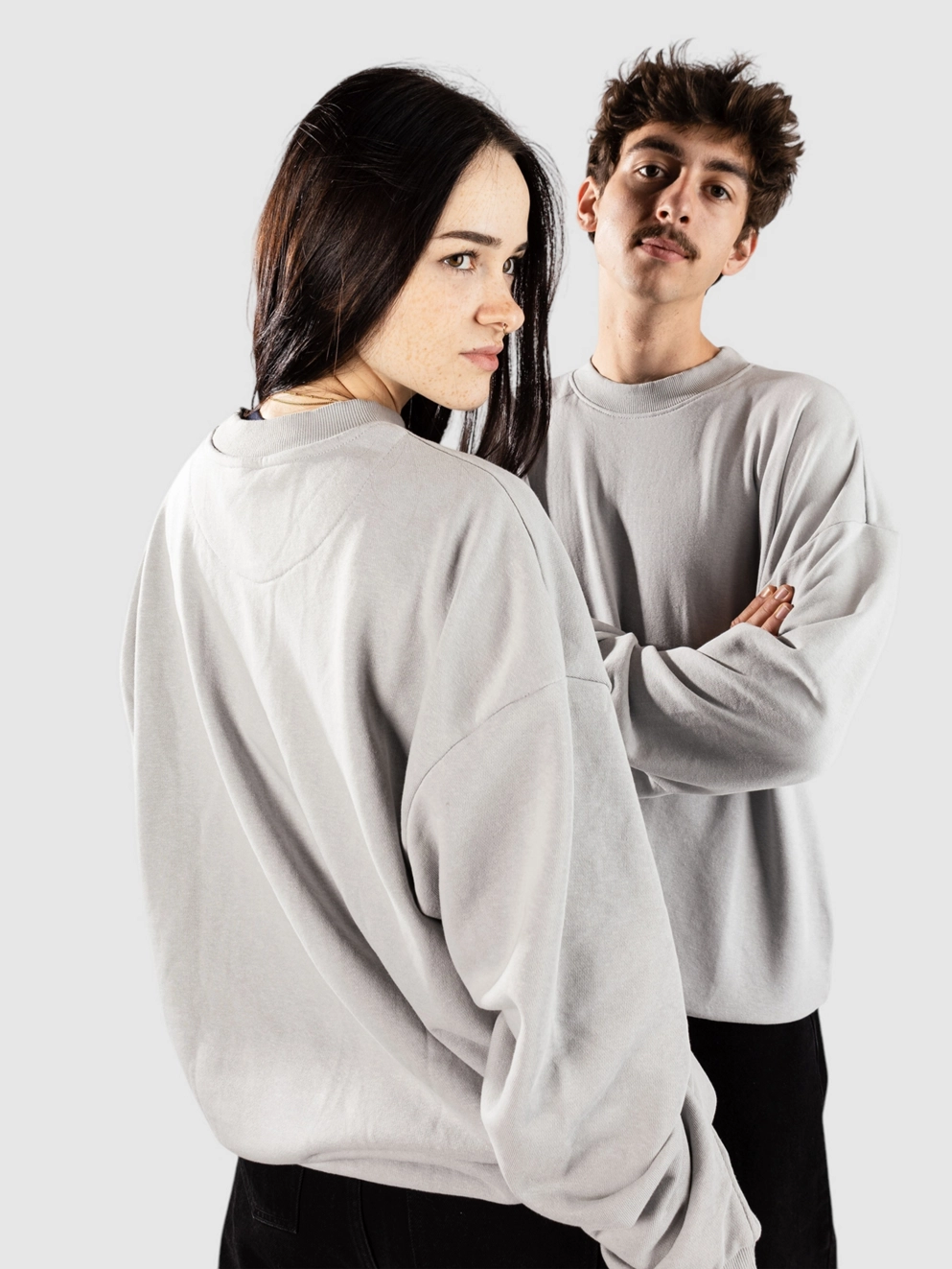 Urban Classics Light Terry Crew Sweater lightasphalt